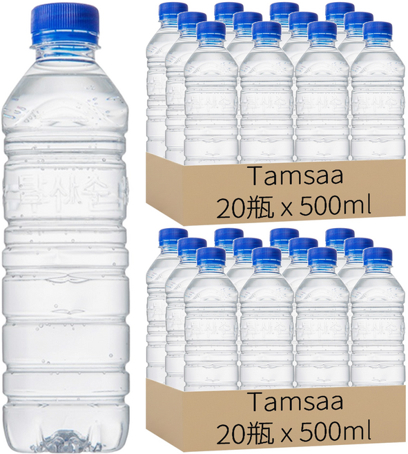 Tamsaa 無標籤天然水, 500ml, 40瓶