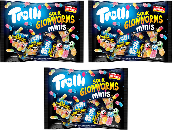 Trolli 酸扁桃軟糖 迷你, 3個, 200g