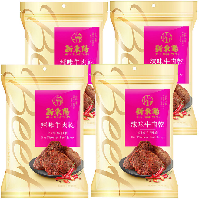 新東陽 辣味牛肉乾, 90g, 4包