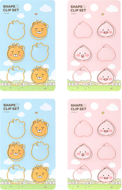 카카오프렌즈 LF 클립 세트 리틀라이언 + 리틀어피치, 2세트