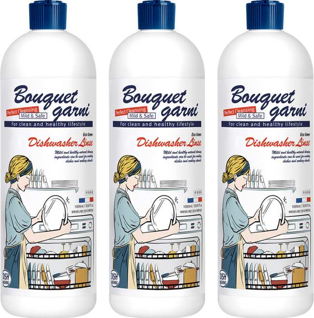 부케가르니 에코 그린 식기세척기 린스, 1L, 3개
