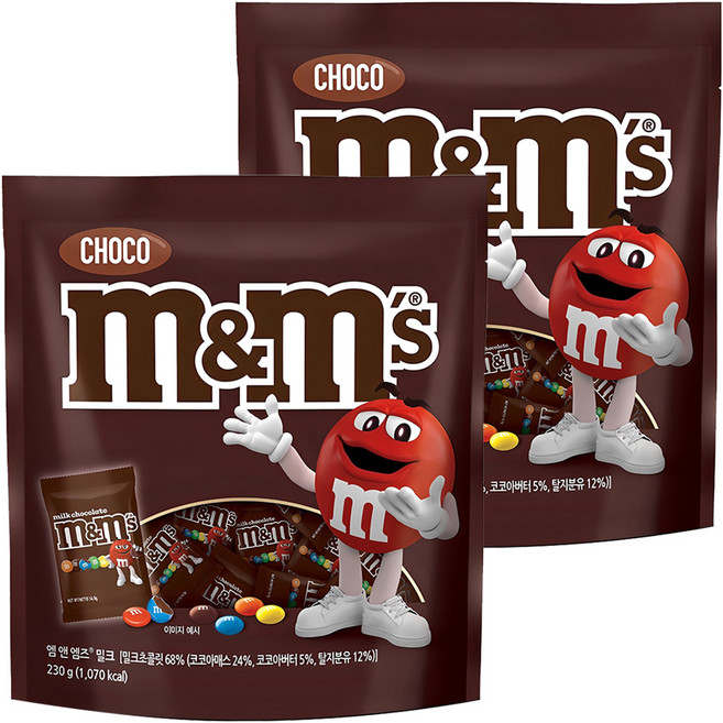 엠앤엠즈 밀크 초콜릿 펀사이즈, 230g, 2개
