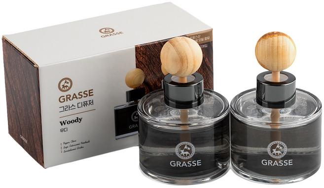불스원 그라스 디퓨저 95ml, 우디, 2개
