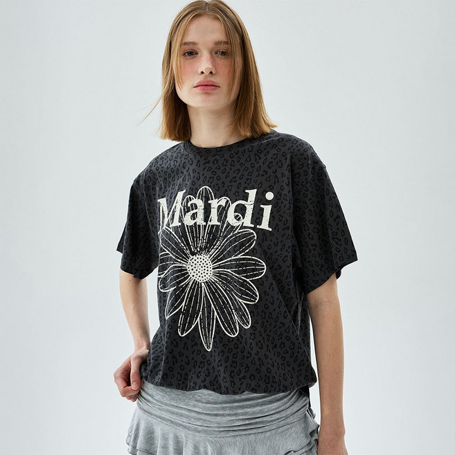 Mardi Mercredi 女款 LEOPARD FLOWERMARDI CRACKED T恤