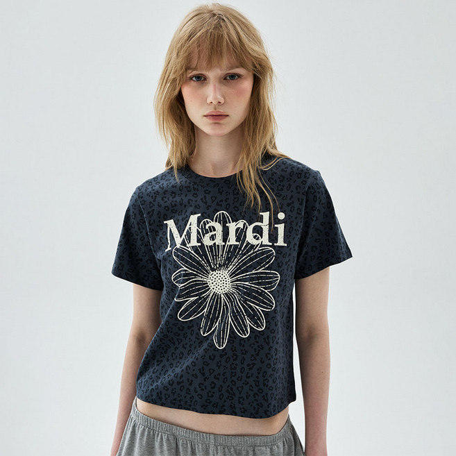 Mardi Mercredi 女款 LEOPARD FLOWERMARDI CRACKED SLIM TSHIRT