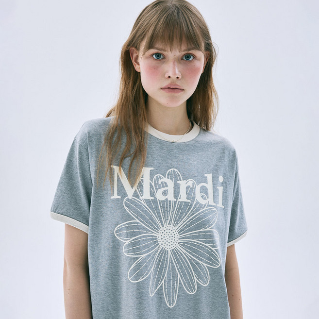 Mardi Mercredi 女款 FLOWERMARDI RINGER TSHIRT