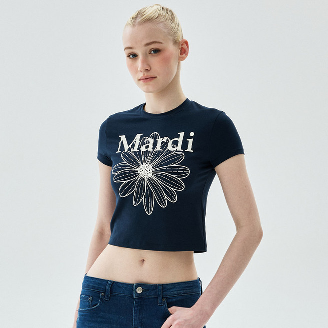 Mardi Mercredi 女款短版花朵T恤