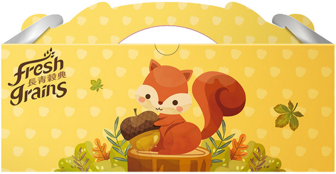 fresh grains 長青穀典 小松鼠禮盒 3入 蔓越莓乾85g + 醬燒黑豆85g + 帶皮腰果90g, 1盒