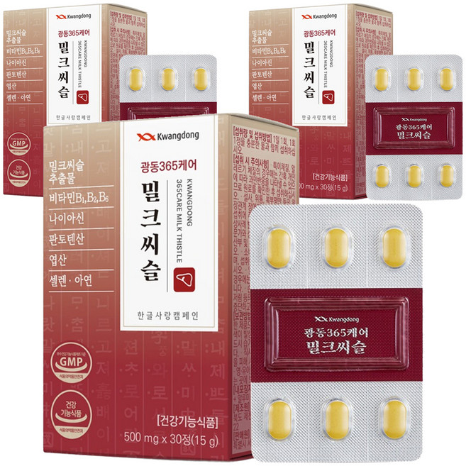 광동 365케어 밀크씨슬, 30정, 3개