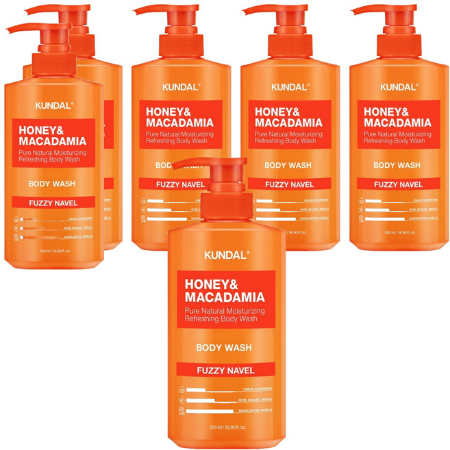쿤달 퓨어 바디워시 퍼지네이블향, 500ml, 6개