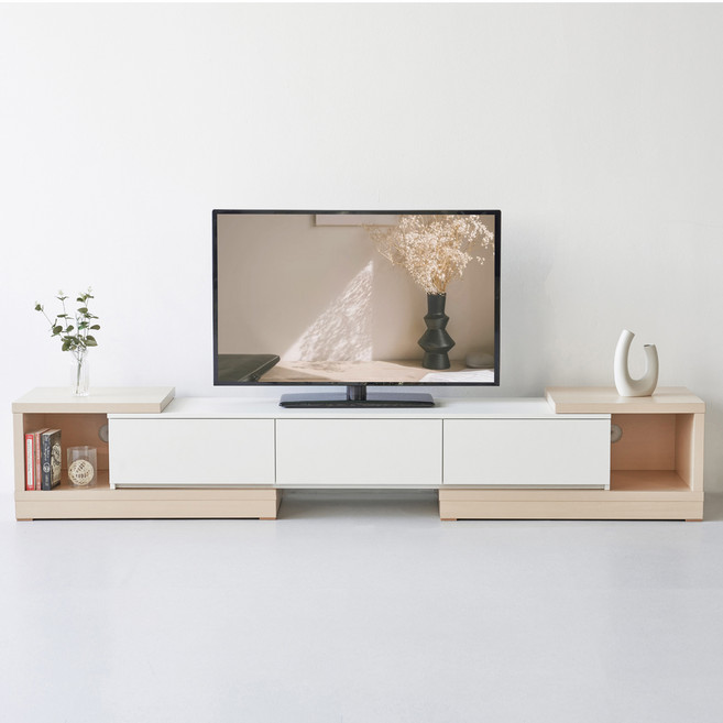 도모디자인 모디움 확장형 거실장 방문설치, 우드