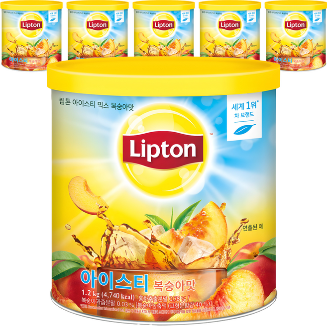 립톤 아이스티 믹스 복숭아맛, 1.2kg, 1개입, 6개