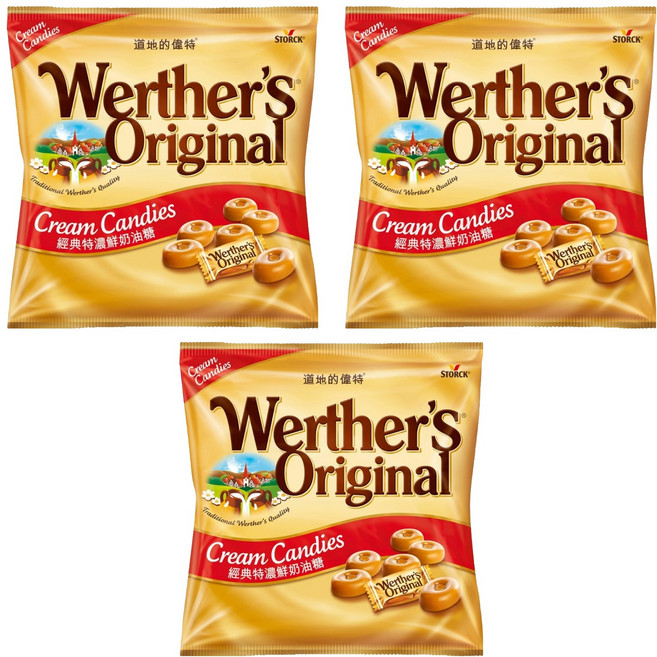 Werther's Original 道地的偉特 奶油糖, 3袋, 330g