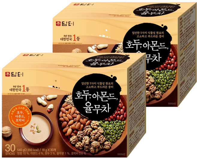 담터 호두아몬드 율무차, 18g, 30개입, 2개