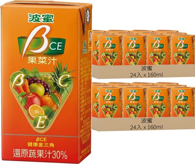 波蜜 果菜汁BCE, 160ml, 48入