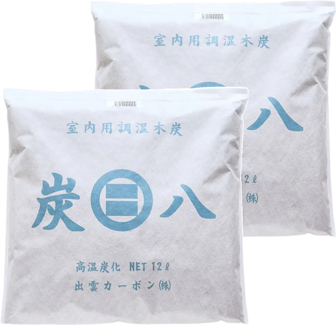 出雲屋炭八 大型室內調濕木炭 除濕 100%天然針葉林 脫臭防霉防蟲 適用於客廳臥房衣櫃等各種居家空間, 1.3kg, 2包