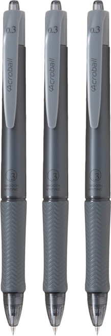 PILOT 百樂 Acroball 輕油筆 T系列 0.3mm, 鐵灰色, 3支
