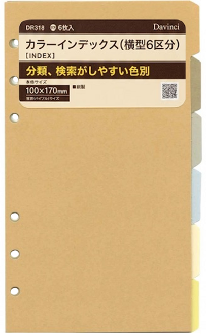 Raymay 藤井 Davinci 聖書 手冊用分類紙, 6枚, 1包