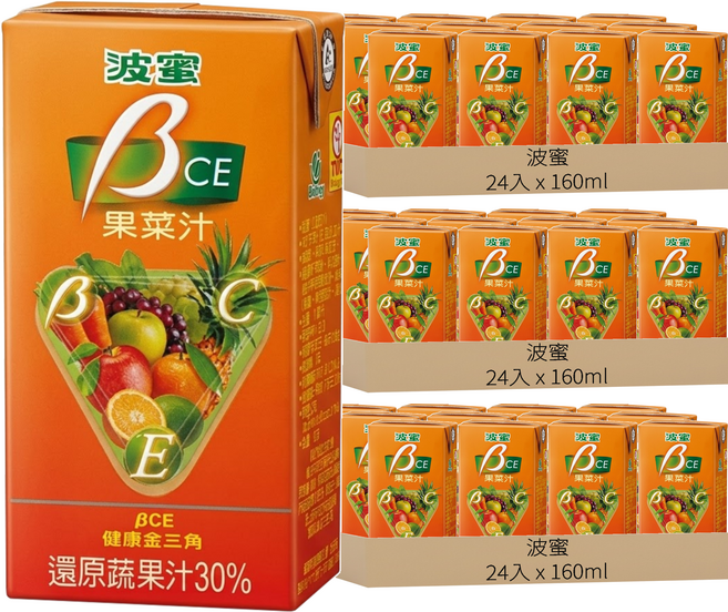 波蜜 果菜汁BCE, 160ml, 72入