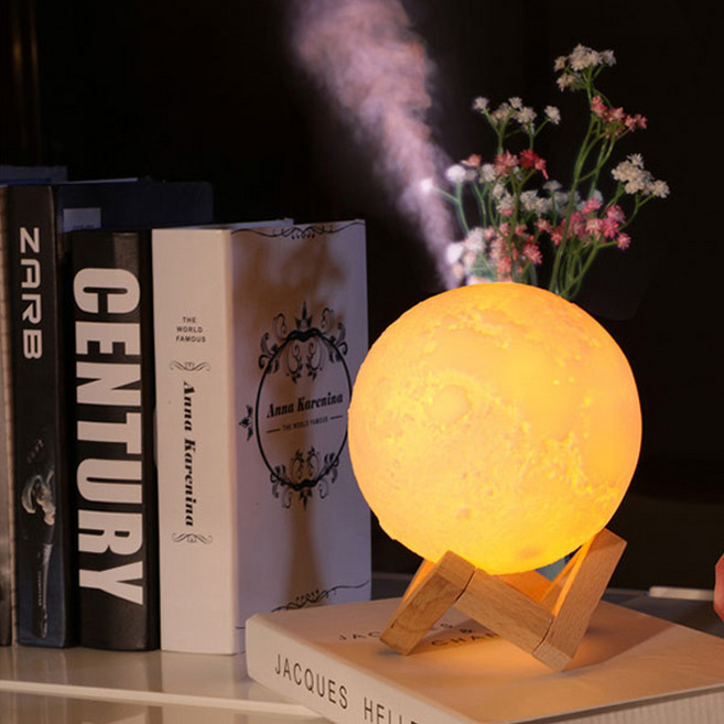 어바인클래스 원터치 달 무드등 가습기, 혼합 색상