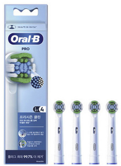 Oral-B 歐樂B Pro Preseason Clean電動牙刷替換刷頭 白色, EB20RX, 4入