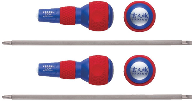 VESSEL Tools 球型握把電工兩用螺絲起子 220W-200K, 2個