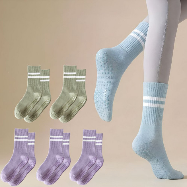 라임리빙 논슬립 요가 필라테스 헬스 양말 5켤레 세트