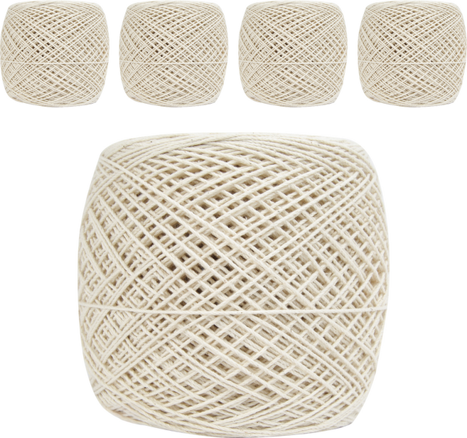brandyarn 編織棉線 700克, 白色, 5捲