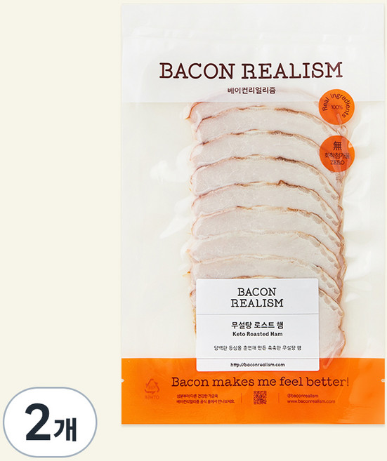 베이컨리얼리즘 무설탕 로스트 햄, 100g, 2개