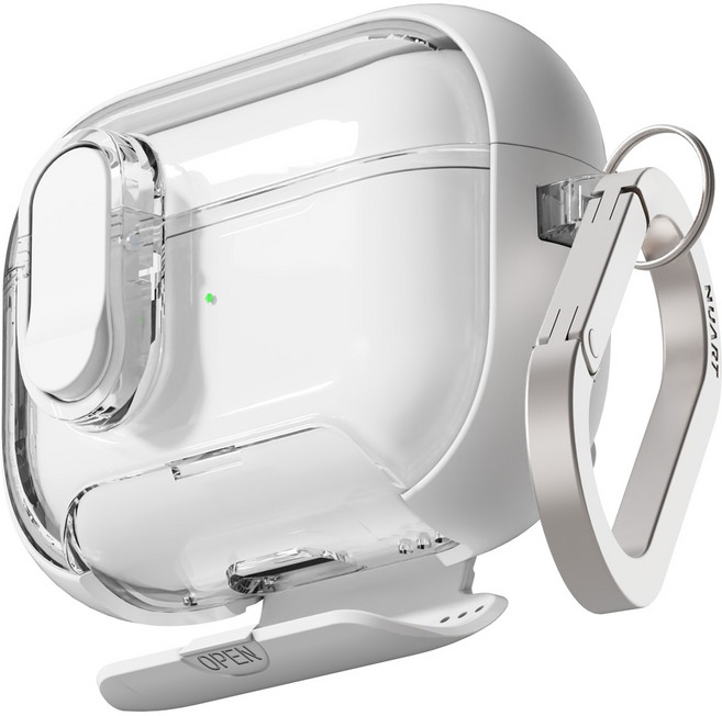 누아트 맥세이프 마그네틱 스탠드 거치대 락 범퍼 케이스, 화이트, 1개, 에어팟 프로 3