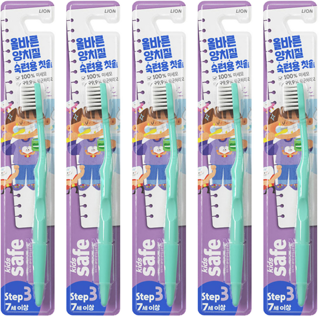 키즈세이프 스텝 3단계 어린이칫솔, 랜덤 발송, 1개입, 5개