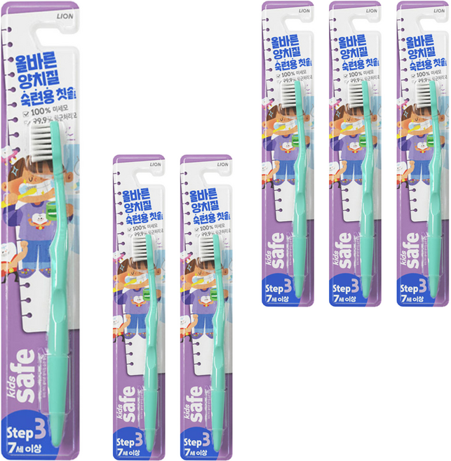 키즈세이프 스텝 3단계 어린이칫솔, 랜덤 발송, 1개입, 6개