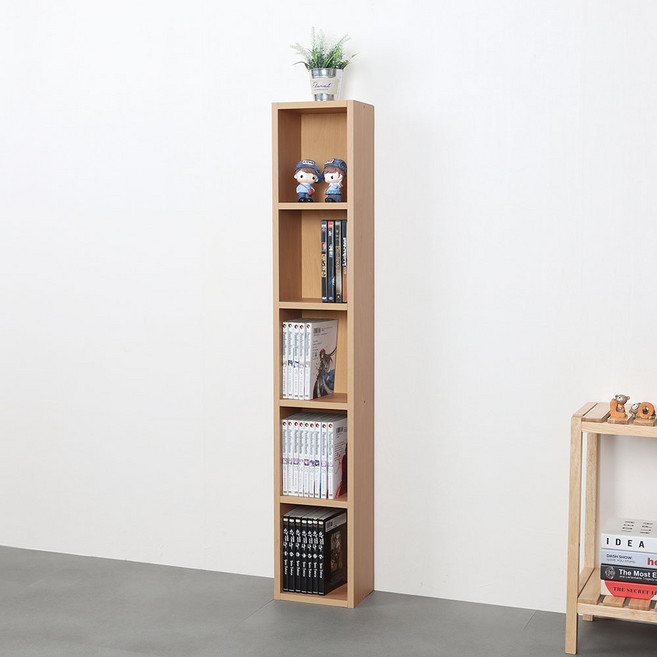 타워형 틈새 DVD 수납장 5단, 메이플
