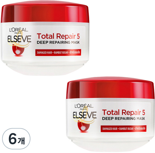 로레알파리 토탈 리페어 5 리페어링 헤어마스크, 200ml, 6개