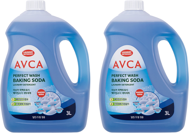아브카 퍼펙트 워시 베이킹소다 액체 세탁세제 본품, 2개, 3L