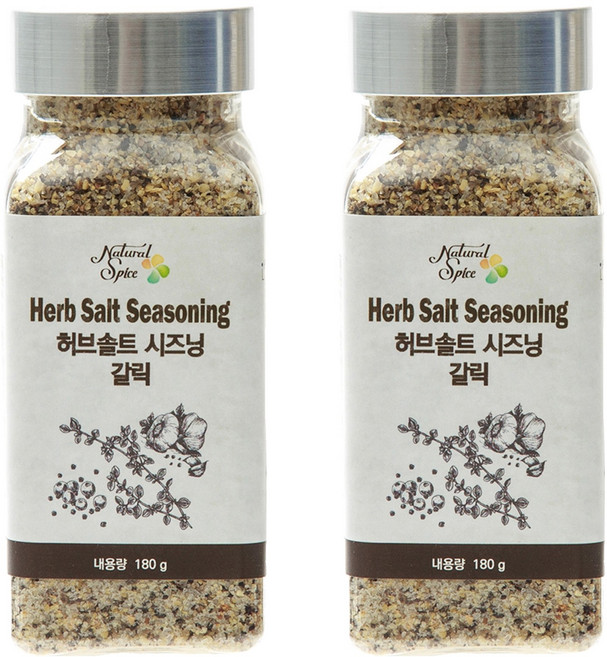 내츄럴스파이스 허브솔트시즈닝 갈릭, 180g, 2개