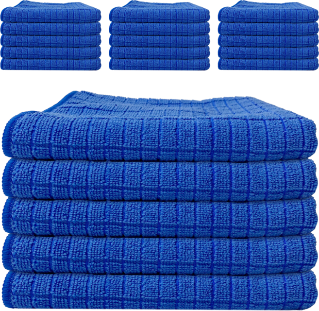 월드크린 고급 극세사 바둑 행주 블루, 20개