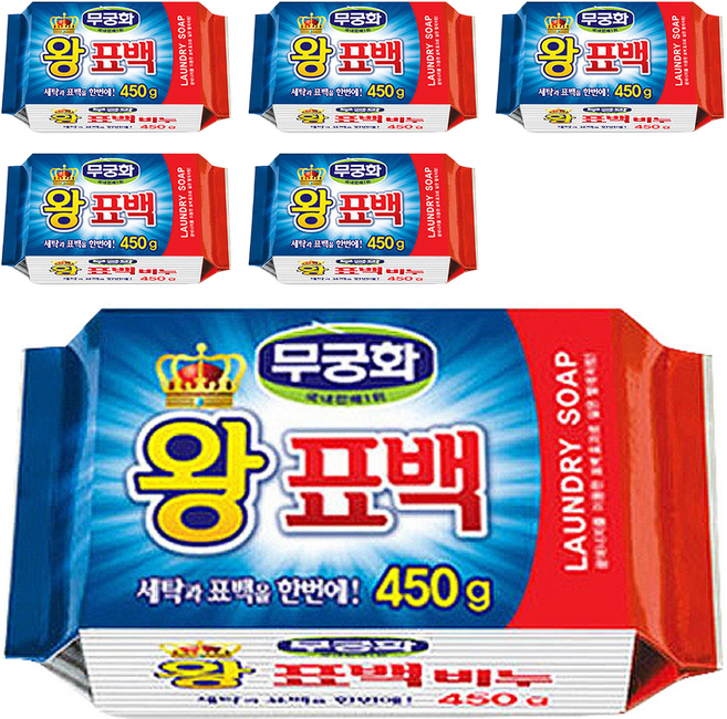 무궁화 왕표백 세탁비누, 450g, 6개