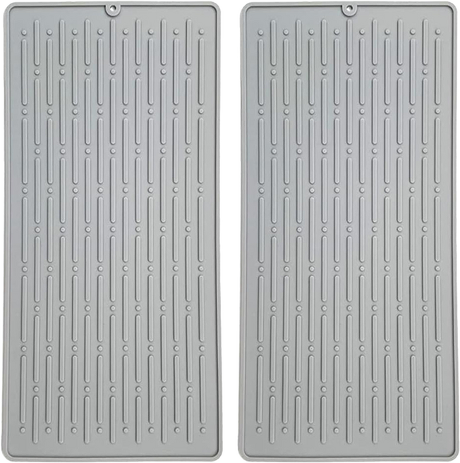 CHIFUN SENHUO 祈樂森活 矽膠瀝水墊 薄 中款 30 x 14.5cm, 灰色, 2個