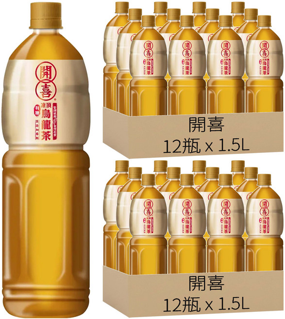 開喜 凍頂烏龍茶 有糖, 1.5L, 24瓶