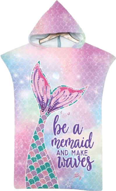 vanibaby 母嬰生活 連帽浴巾衣 成人印花款 110 x 75cm, 美人魚, 1個