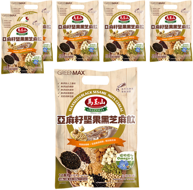 馬玉山 亞麻籽堅果黑芝麻飲, 28g, 12包, 6袋