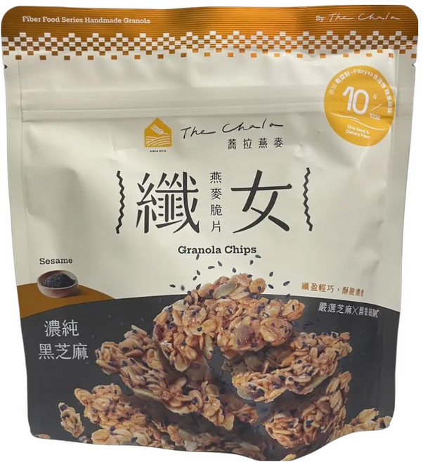 The Chala 蕎拉燕麥 纖女燕麥脆片 芝麻 低溫烘烤 0添加, 130g, 1包