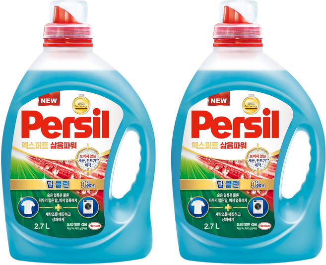 퍼실 엑스퍼트 삶음파워 겸용 액상세제 본품, 2.7L, 1개입, 2개