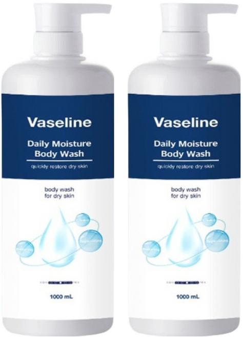 애경바세린 데일리 모이스처 바디워시, 1L, 2개