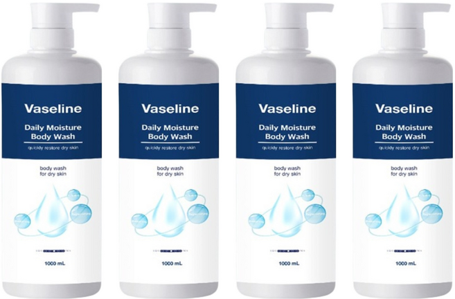 애경바세린 데일리 모이스처 바디워시, 1L, 4개