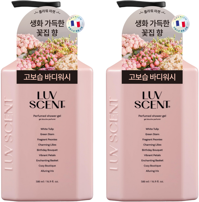 럽센트 플라워마켓 바디워시 화이트튤립향, 500ml, 2개