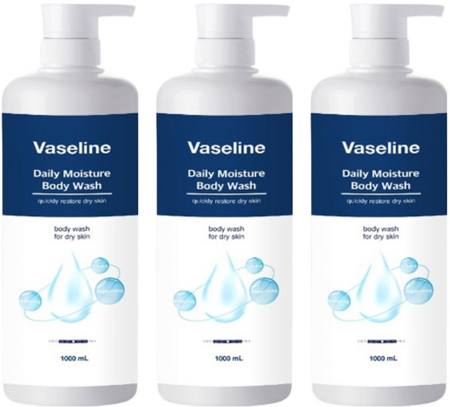 애경바세린 데일리 모이스처 바디워시, 1L, 3개