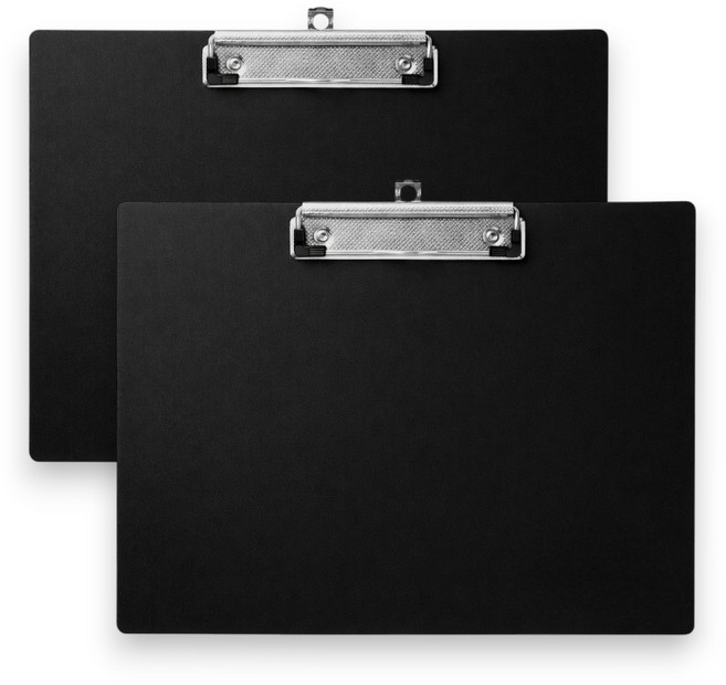 핸디랩 가로형 클립보드 사무용 필기패드 A4, 딥 블랙, 2개