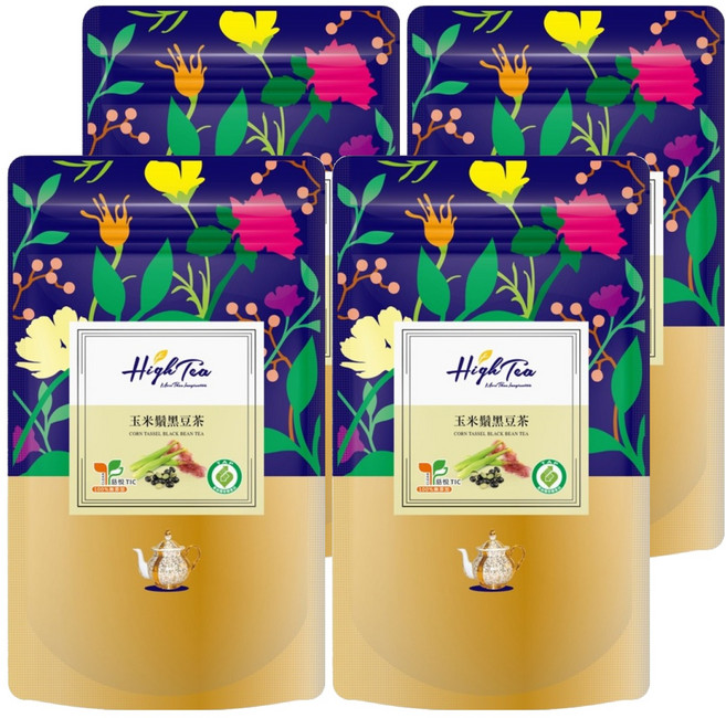 High Tea 伂橙 玉米鬚黑豆茶, 3g, 12包, 4袋